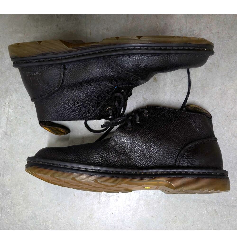 Dr. Martens Industrial Slip Resistant Black Leather Work Chukka Boots, Mens 10